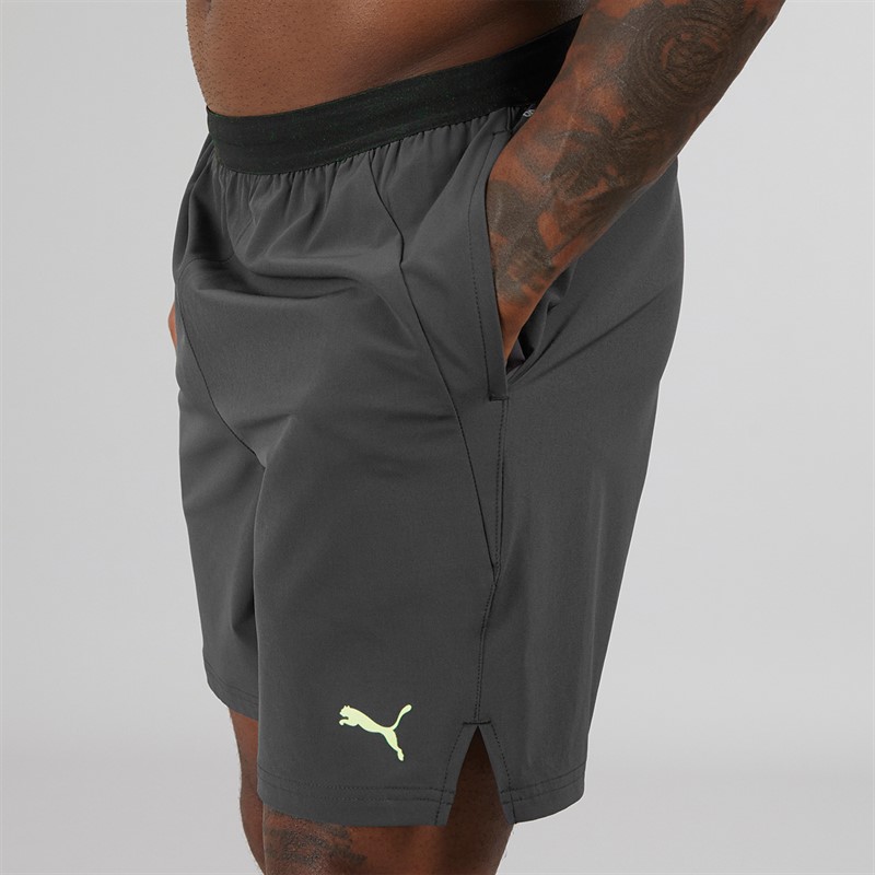 Puma Mens Energy 7 Inch Stretch Woven Training Shorts Grey/Green
