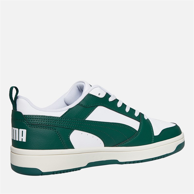 Puma Mens Rebound V6 Low Trainers Myrtle/White