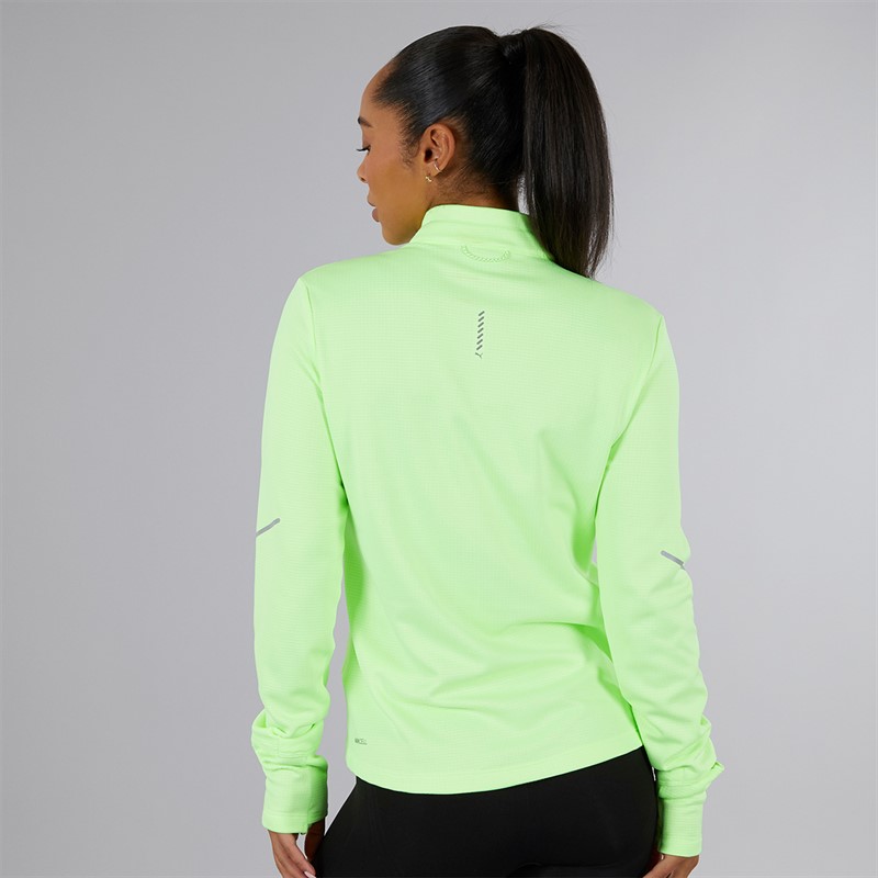 Puma Womens Run Grid Fleece 1/2 Zip Fizzy Apple