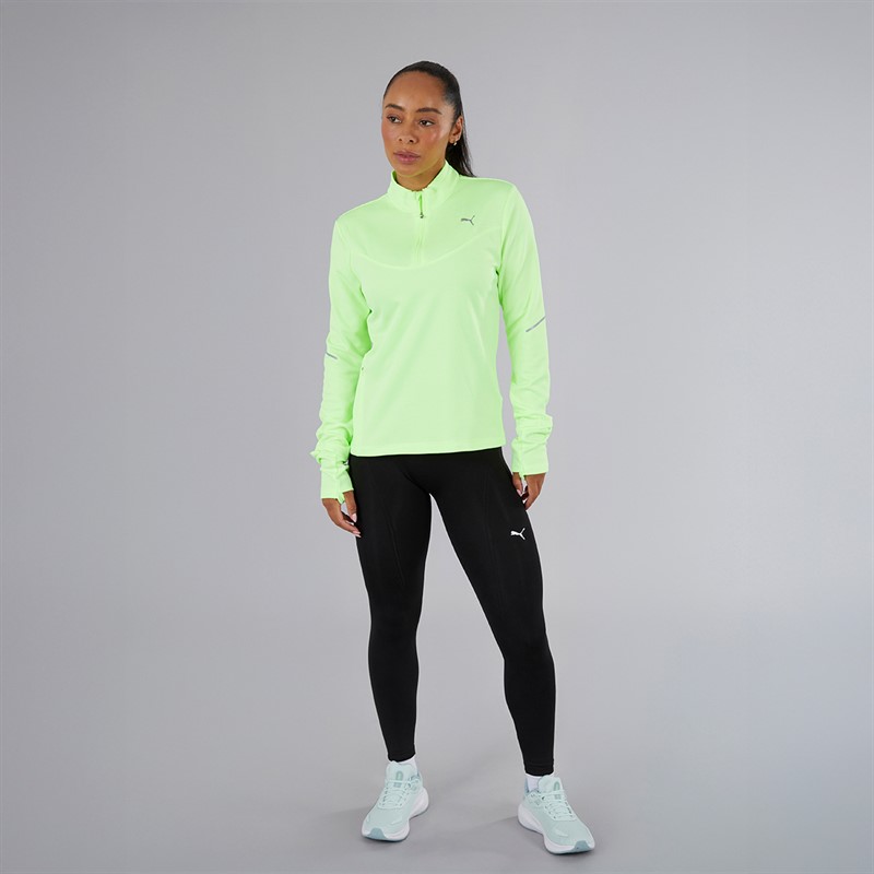 Puma Womens Run Grid Fleece 1/2 Zip Fizzy Apple