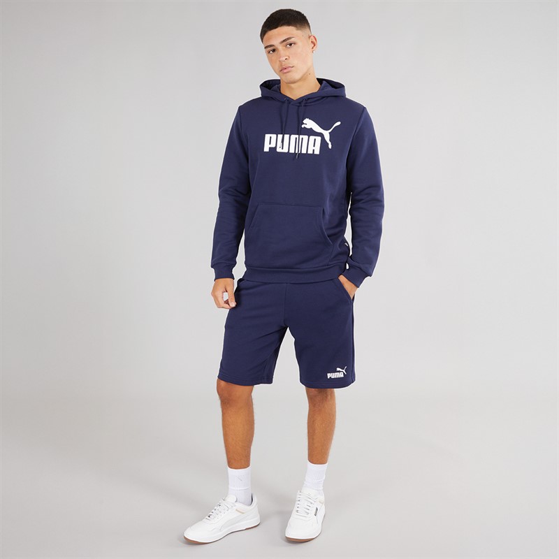 Puma Mens Essentials Big Logo Hoodie Peacoat