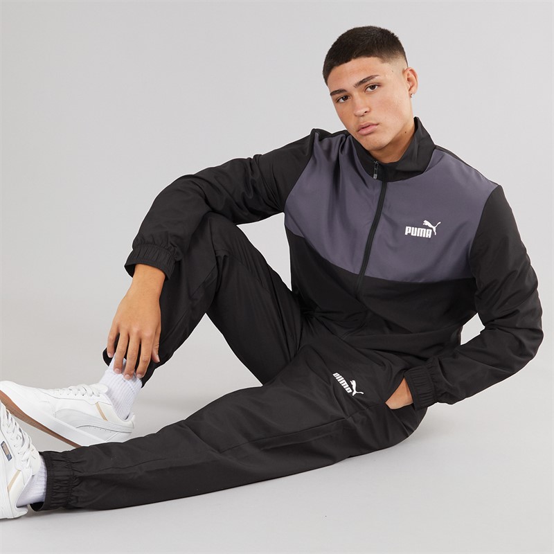 Puma Mens Colourblock Woven Tracksuit Puma Black - Size 3XL