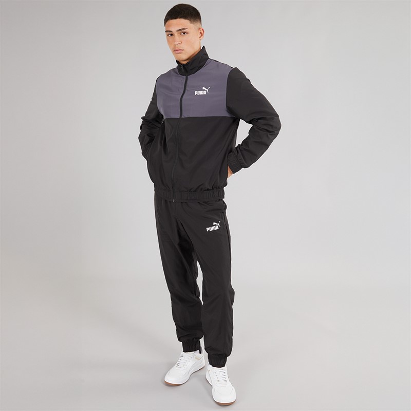 Puma Mens Colourblock Woven Tracksuit Puma Black