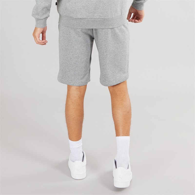 Puma Mens Essentials Logo Fleece Shorts Medium Grey Heather