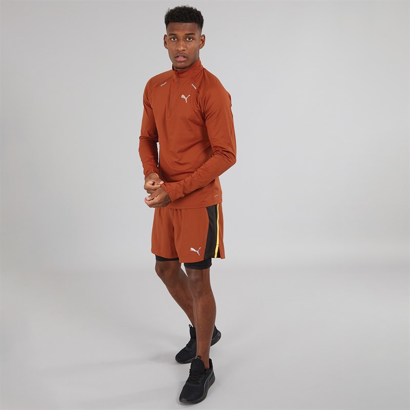 Puma Mens Run Favorite Velocity Woven 2-In-1 Running Shorts Red/Black