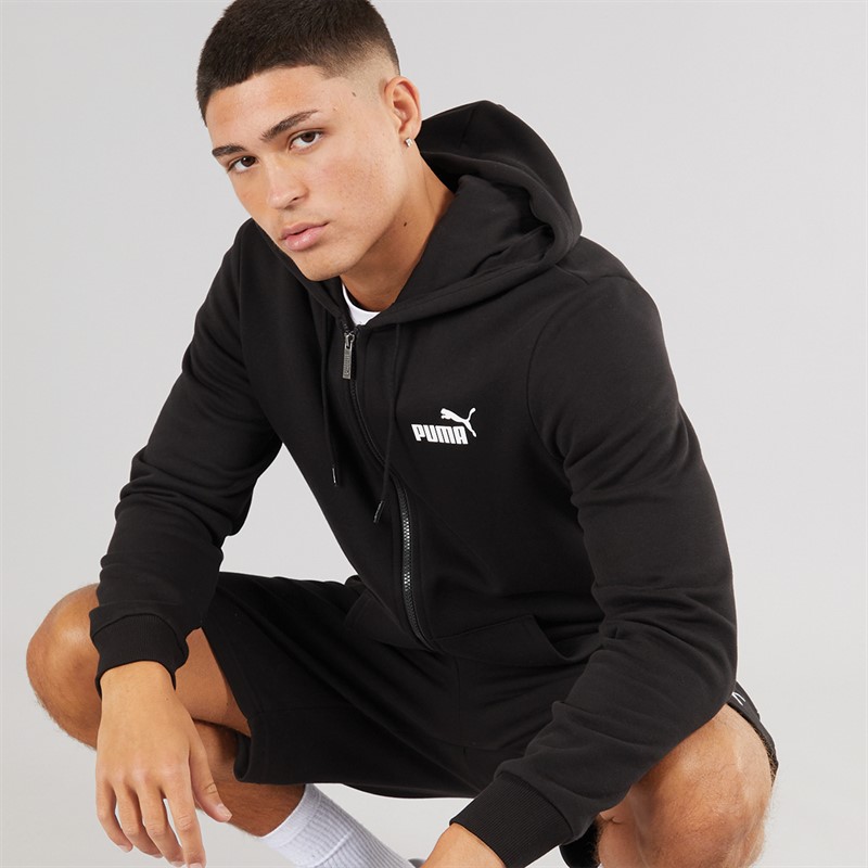 Puma Mens Essentials Small Logo Full Zip Hoodie Puma Black - Size L