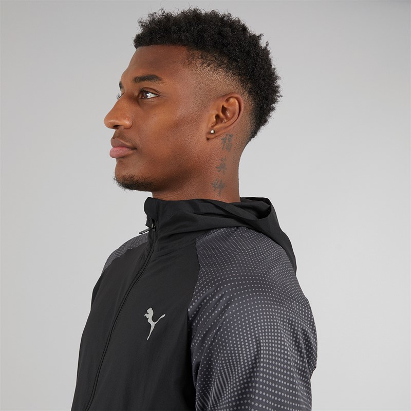 Puma Mens Run Favorite AOP Woven Running Jacket Puma Black