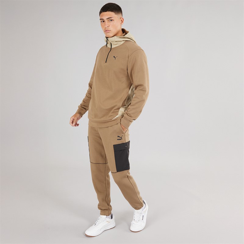 Puma Mens Rad/Cal 1/2 Zip Hooded Jacket Chocolate