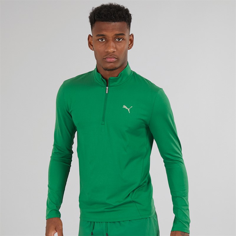 Puma Mens Training Slim Fit 1/4 Zip Top Vine