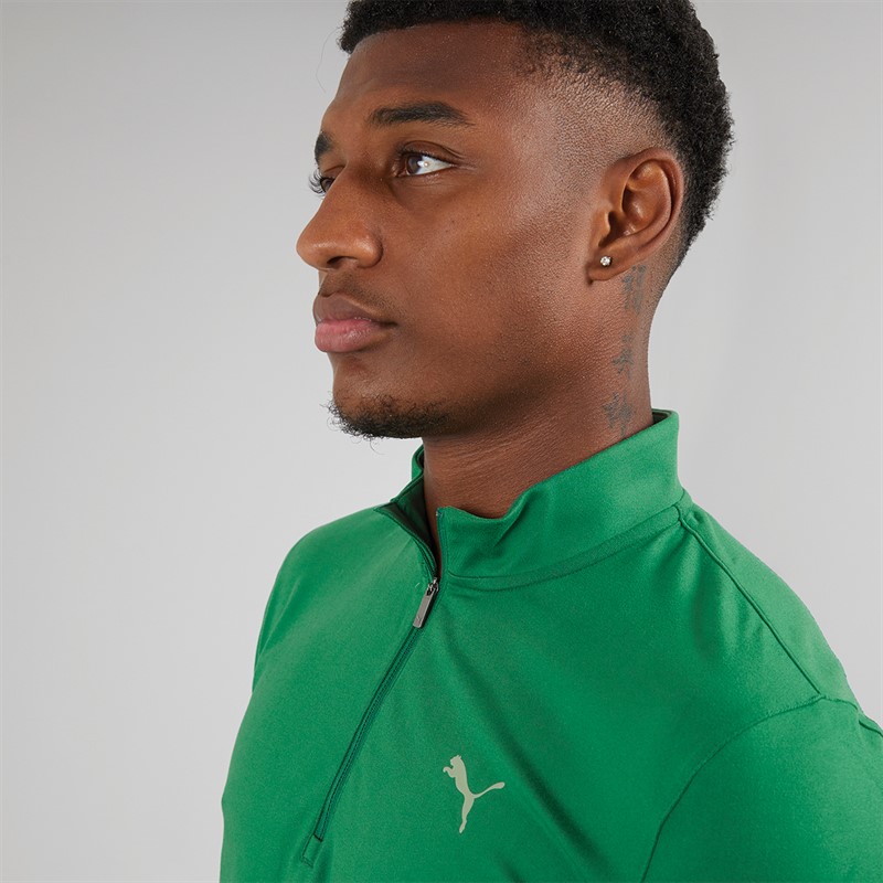 Puma Mens Training Slim Fit 1/4 Zip Top Vine