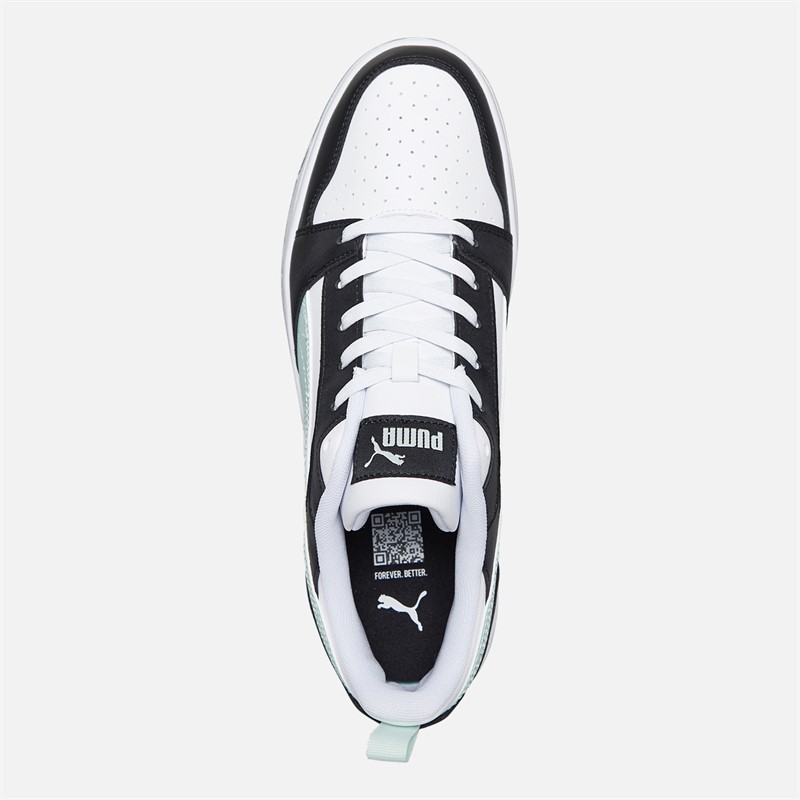 Puma Mens Rebound V6 Low Trainers Black/Blue/White