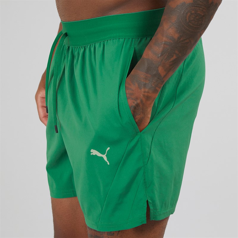 Puma Mens Training Woven 5 Inch Shorts Vine
