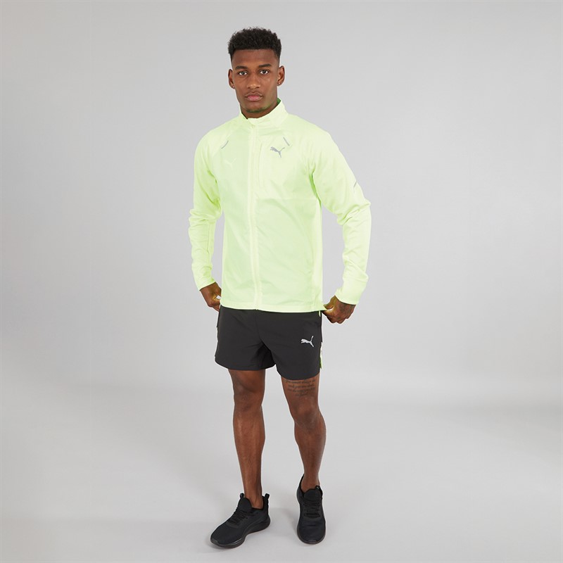 Puma Mens Puma Fit 5 Inch Stretch Speed Brights Training Shorts Black/Apple