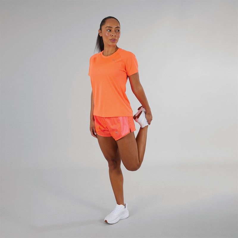 Puma Womens Run Favorite AOP Velocity 3 Shorts Sunset Glow/Sun Stream