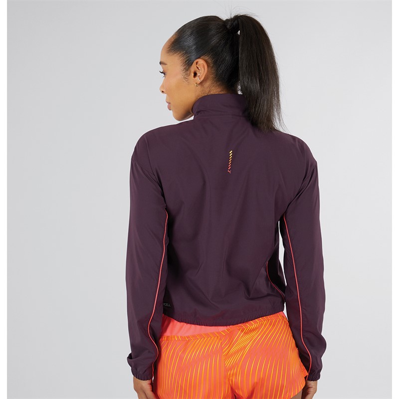 Puma Womens Run For Her Fashion Woven 1/2 Zip Running Top Purple/Pink