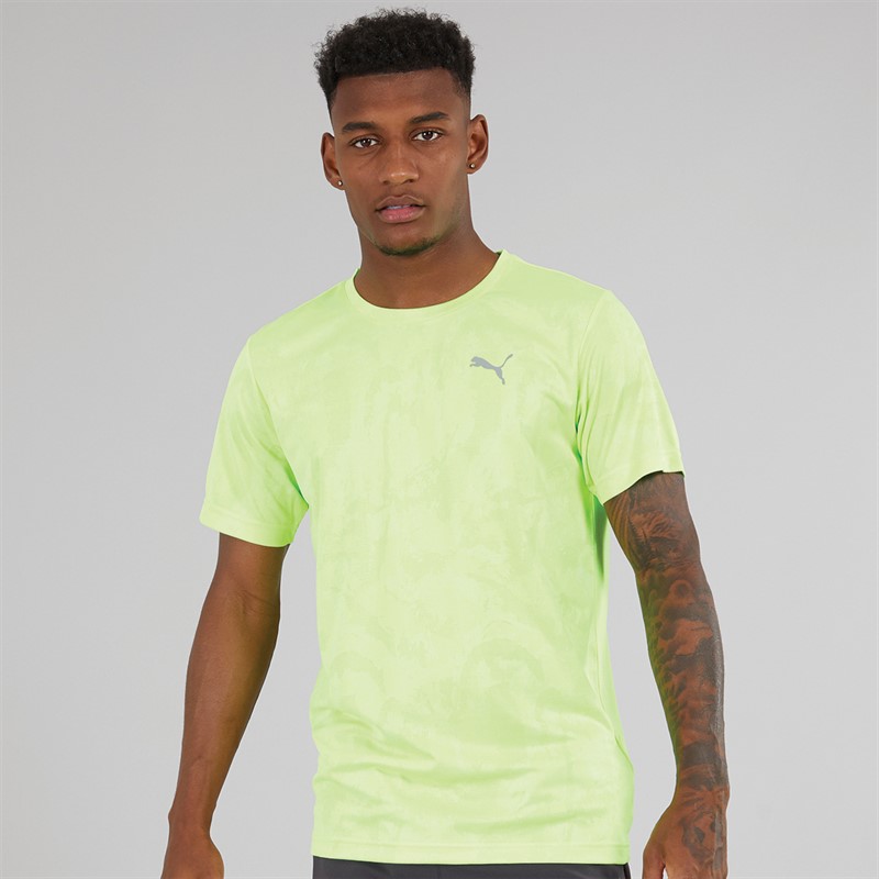 Puma Mens Train All Day Camo Speed Brights T-Shirt Fizzy Apple - Size S
