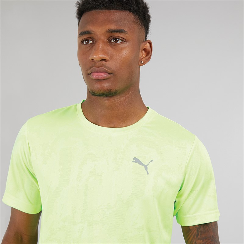 Puma Mens Train All Day Camo Speed Brights T-Shirt Fizzy Apple