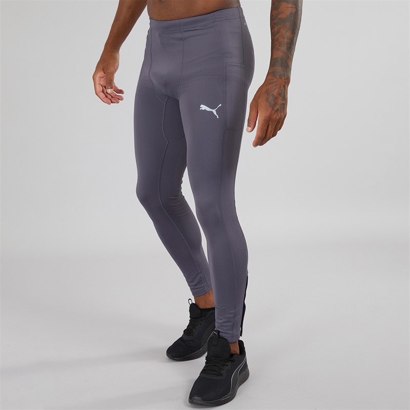 Puma Mens Run Brushed Running Tights Galactic Gray - Size S