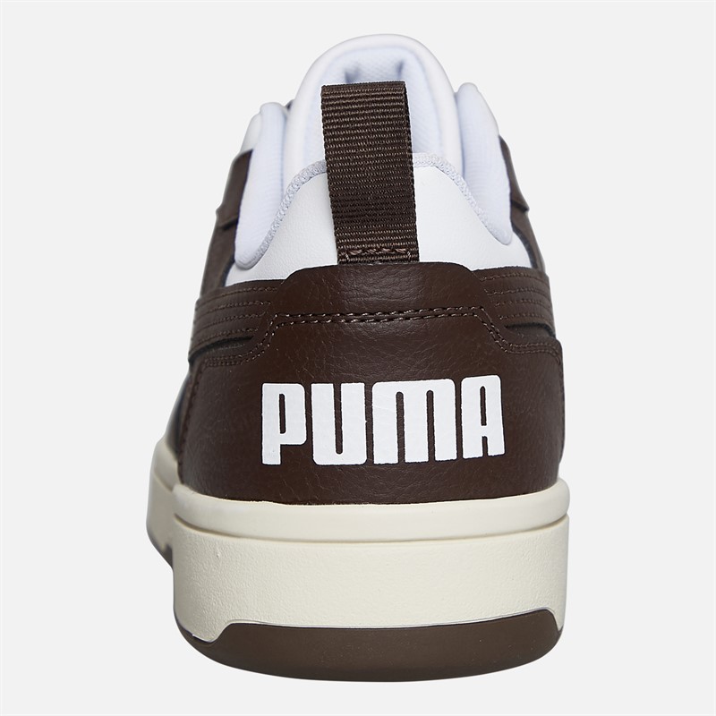 Puma Mens Rebound V6 Low Trainers White/Brown
