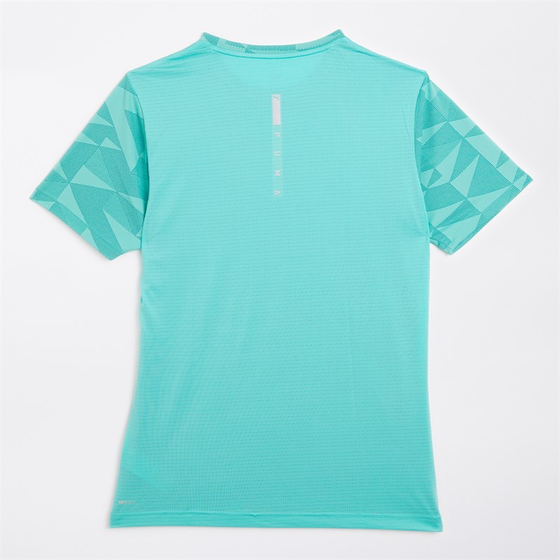 Puma Mens Train All Day Geometric Speed Brights T-Shirt Aquatic