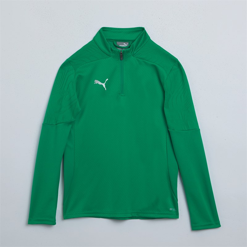 Puma Junior Teamfinal Training 1/4 Zip Top Green