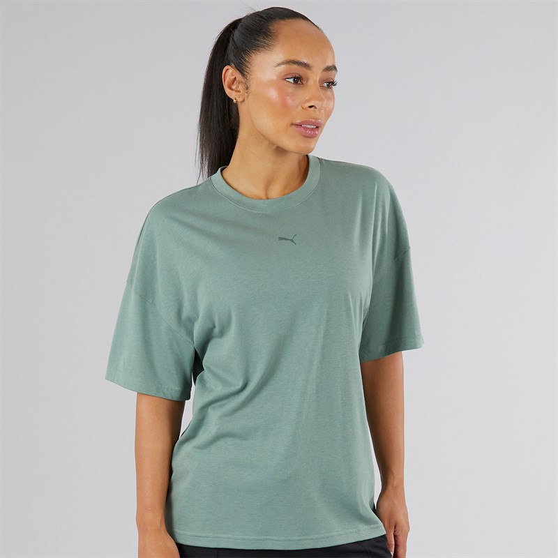 Puma Womens Training Oversized T-Shirt Eucalyptus - Size S