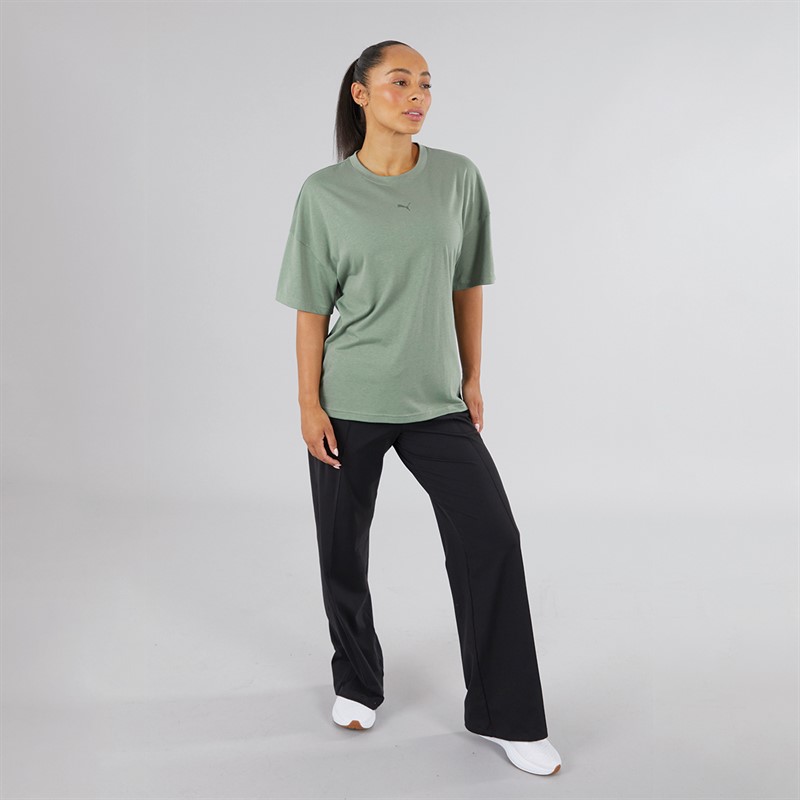 Puma Womens Training Oversized T-Shirt Eucalyptus