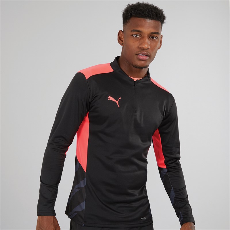 Puma Mens Individualcup Training 1/4 Zip Top Black/Sunblack - Size M