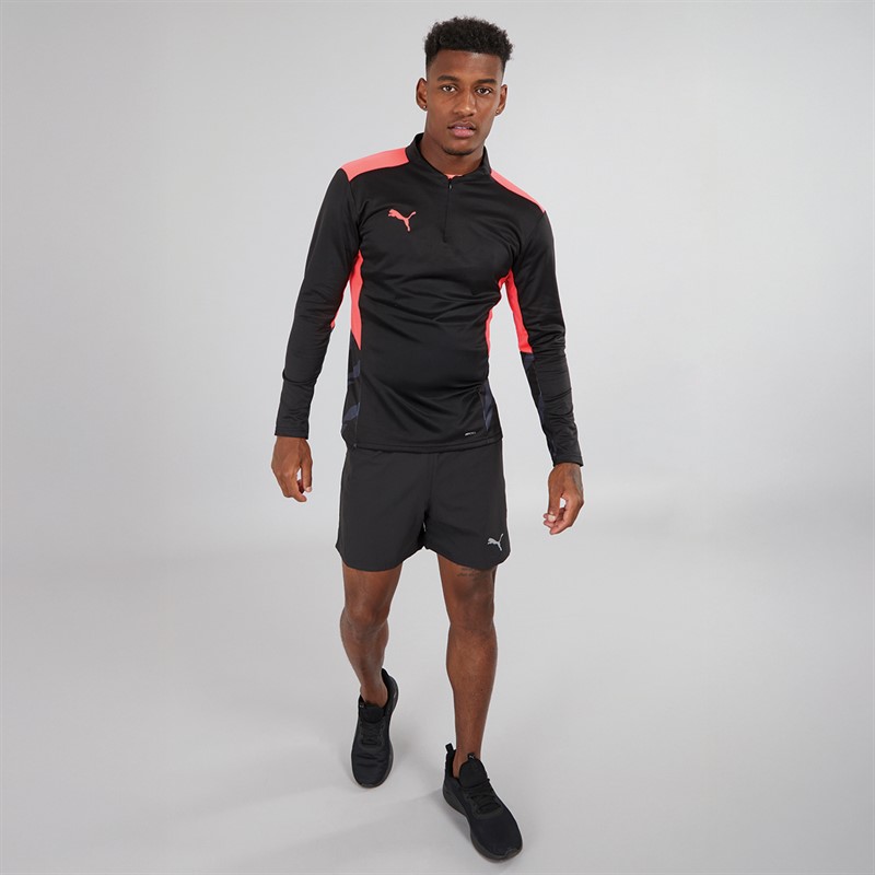 Puma Mens Individualcup Training 1/4 Zip Top Black/Sunblack