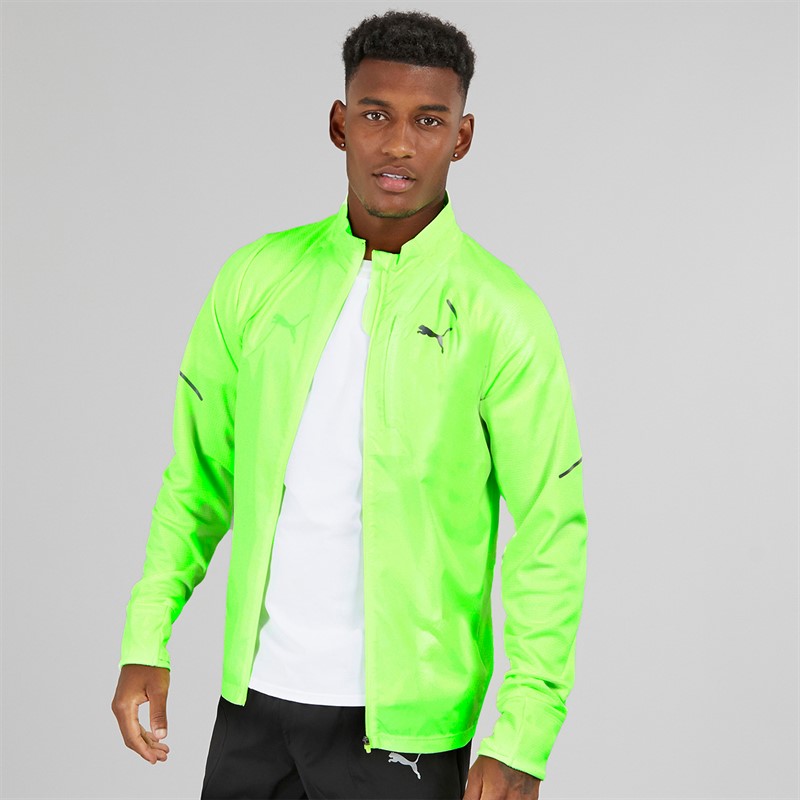 Puma Mens Run Gridfleece Woven Running Jacket Fizzy Apple - Size M