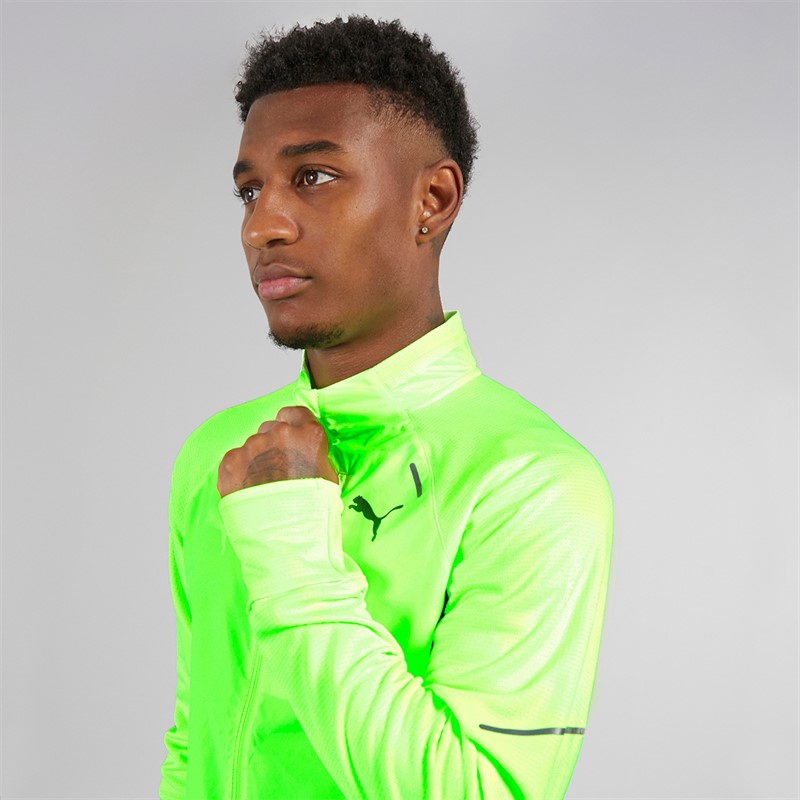 Puma Mens Run Gridfleece Woven Running Jacket Fizzy Apple