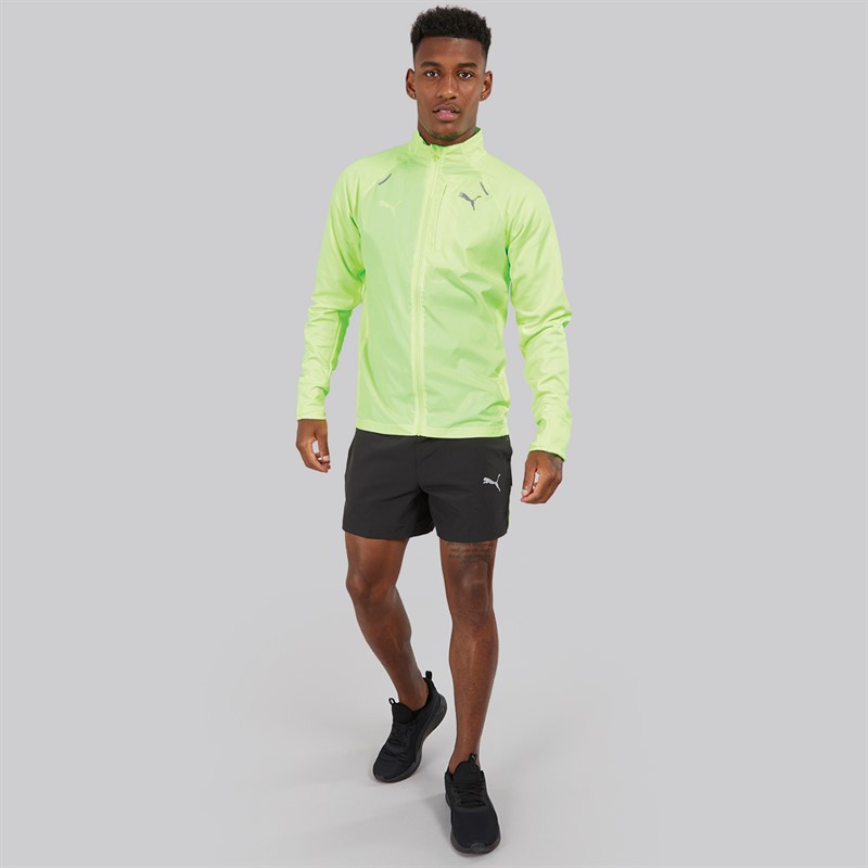 Puma Mens Run Gridfleece Woven Running Jacket Fizzy Apple