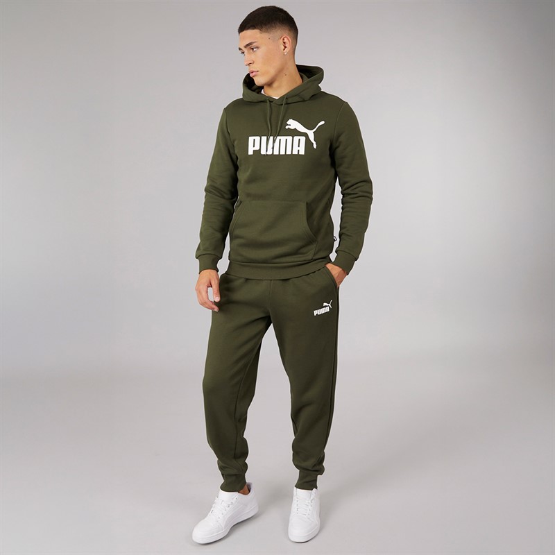 Puma Herren Essentials Großes Logo Hoodie Forest Night