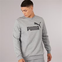 Puma Herre Essentials Stort Logo Crew Neck Sweatshirt Medium Gråmeleret
