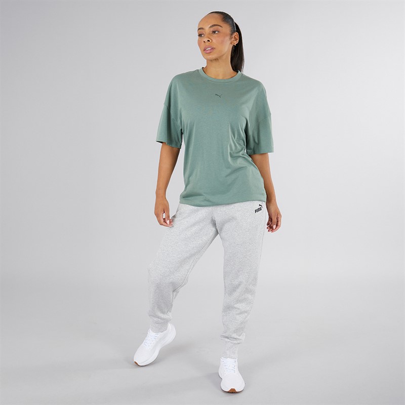 Puma Damen Essentials Logo Jogginghose Hell Grau Meliert
