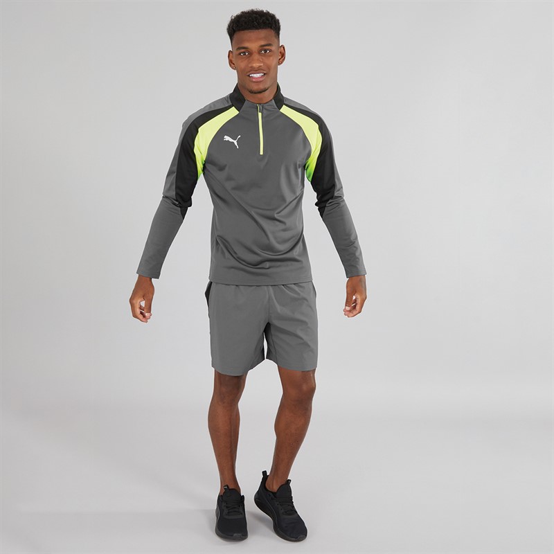 Puma Mens IndividualLIGA 1/4 Zip Top Galactic Gray