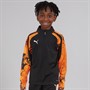 Puma Junior Boys Individualliga Camo 1/4 Zip Top Black/Orange