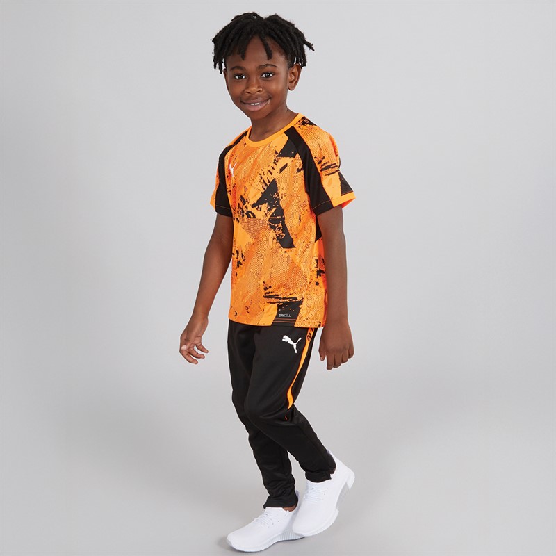 Puma Boys Junior Individualliga Camo Graphic Jersey Black/Orange