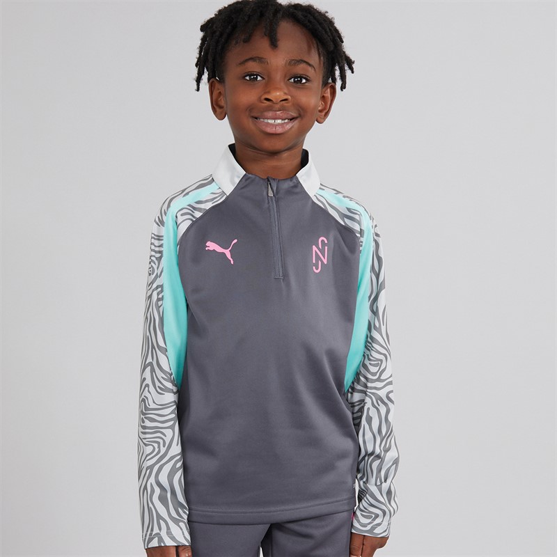 Puma Junior Boys Neymar JR Creativity 1/4 Zip Top Galactic Gray - Size 13/14Y