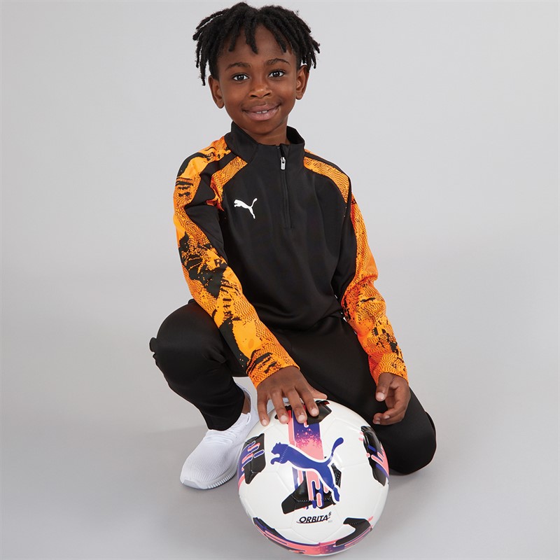 Puma Junior Boys Individualliga Camo Training Pants Black/Orange
