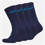 Puma Logo Four Pack Crew Socks Navy