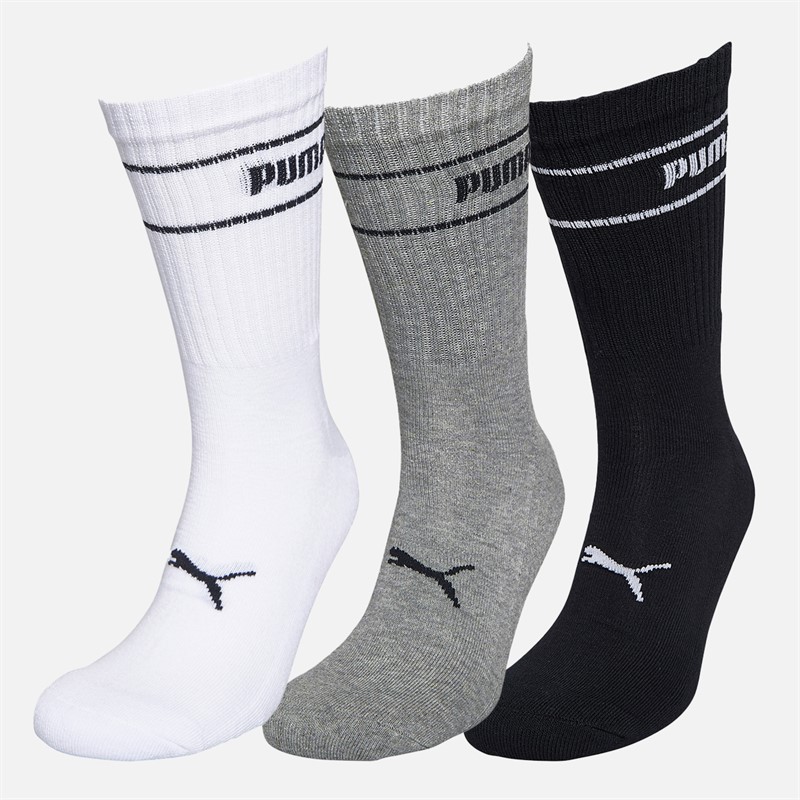 Puma Logo Six Pack Crew Socks White/Grey/Black