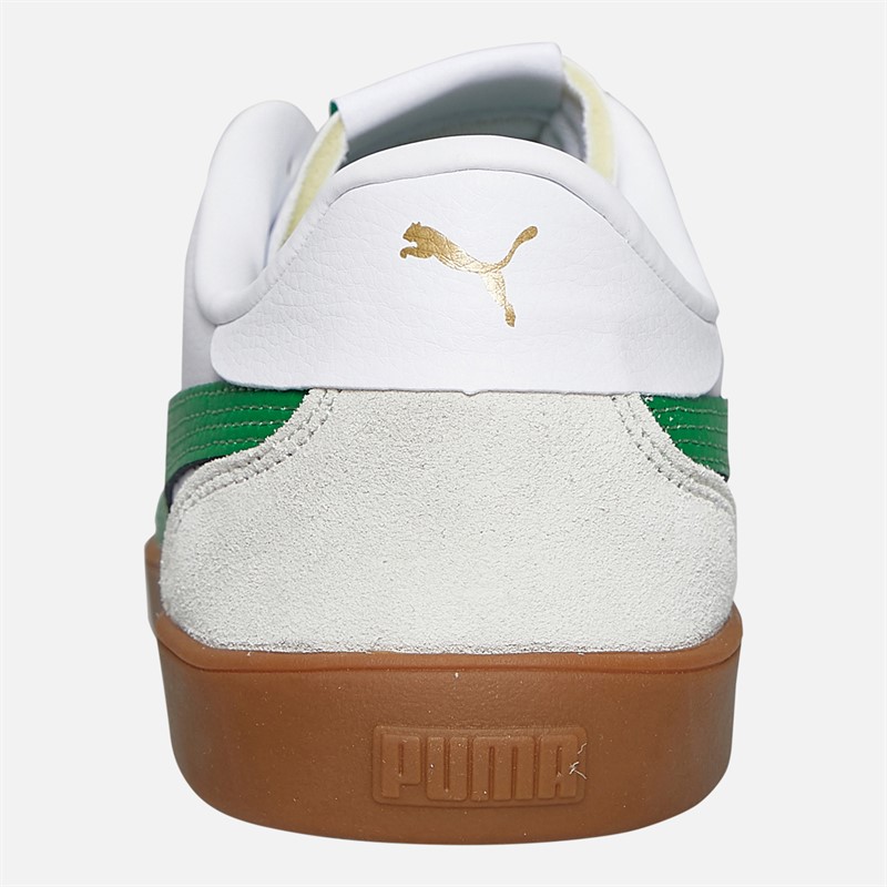 Puma Mens Club 5V5 Suede Trainers White/Green/Grey