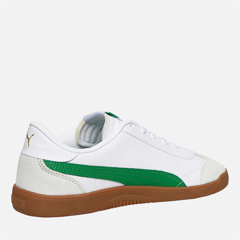 Puma Mens Club 5V5 Suede Trainers White/Green/Grey