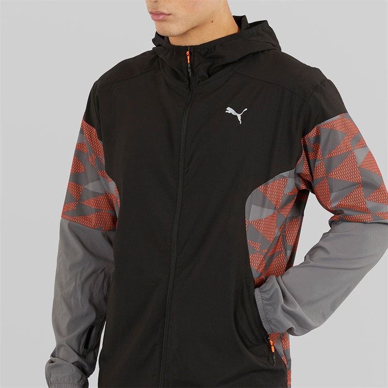 Puma Mens dryCELL Speed Lightweight Woven Running Jacket Black/Grey/Red