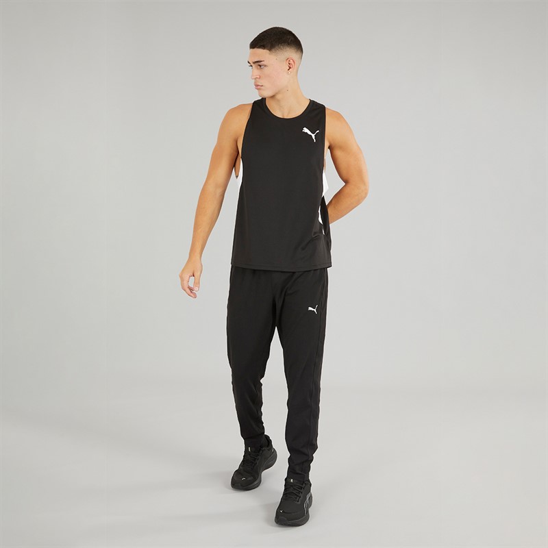 Puma Mens Cross The Line dryCELL Running Vest 3.0 Puma Black/White