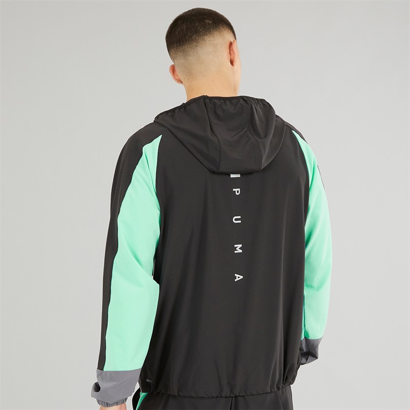 Puma Mens Train All Day dryCELL Woven Full Zip Jacket Black/Blue Grey