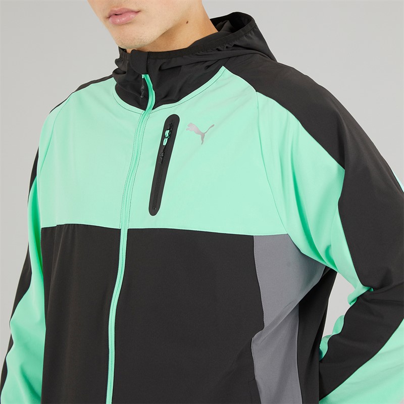 Puma Mens Train All Day dryCELL Woven Full Zip Jacket Black/Blue Grey