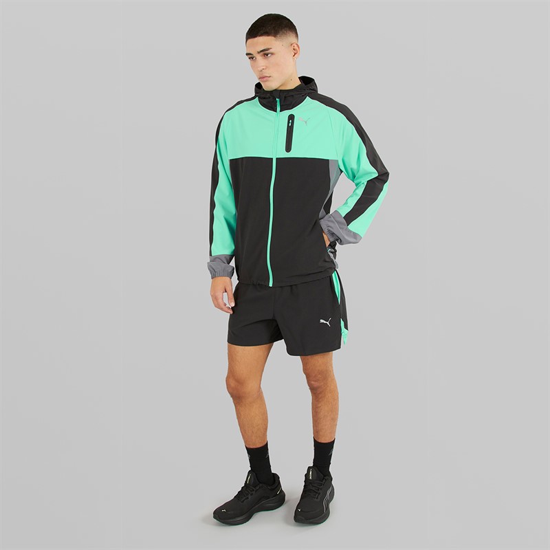 Puma Mens Train All Day dryCELL Woven Full Zip Jacket Black/Blue Grey