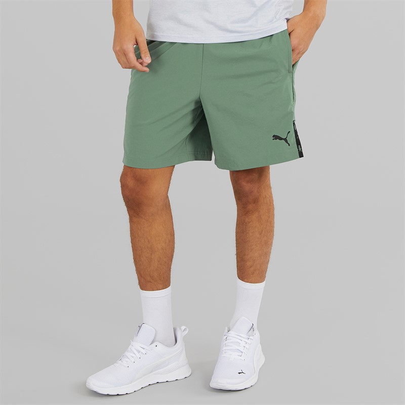 Puma Mens Woven 7 Inch Shorts Eucalyptus